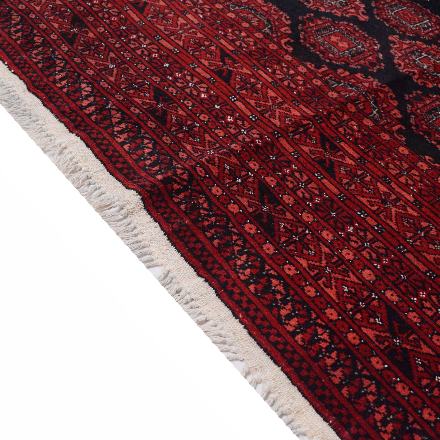 Bokhara Rug Handmade Vibrant Red Medallion 7x10 ft
