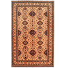 Oriental Area Rug Handmade Beige Geometric 7x10 ft