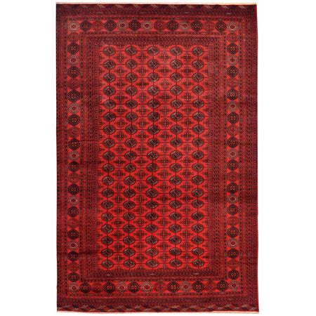 Bokhara Rug Handmade Vibrant Red Medallion 7x10 ft