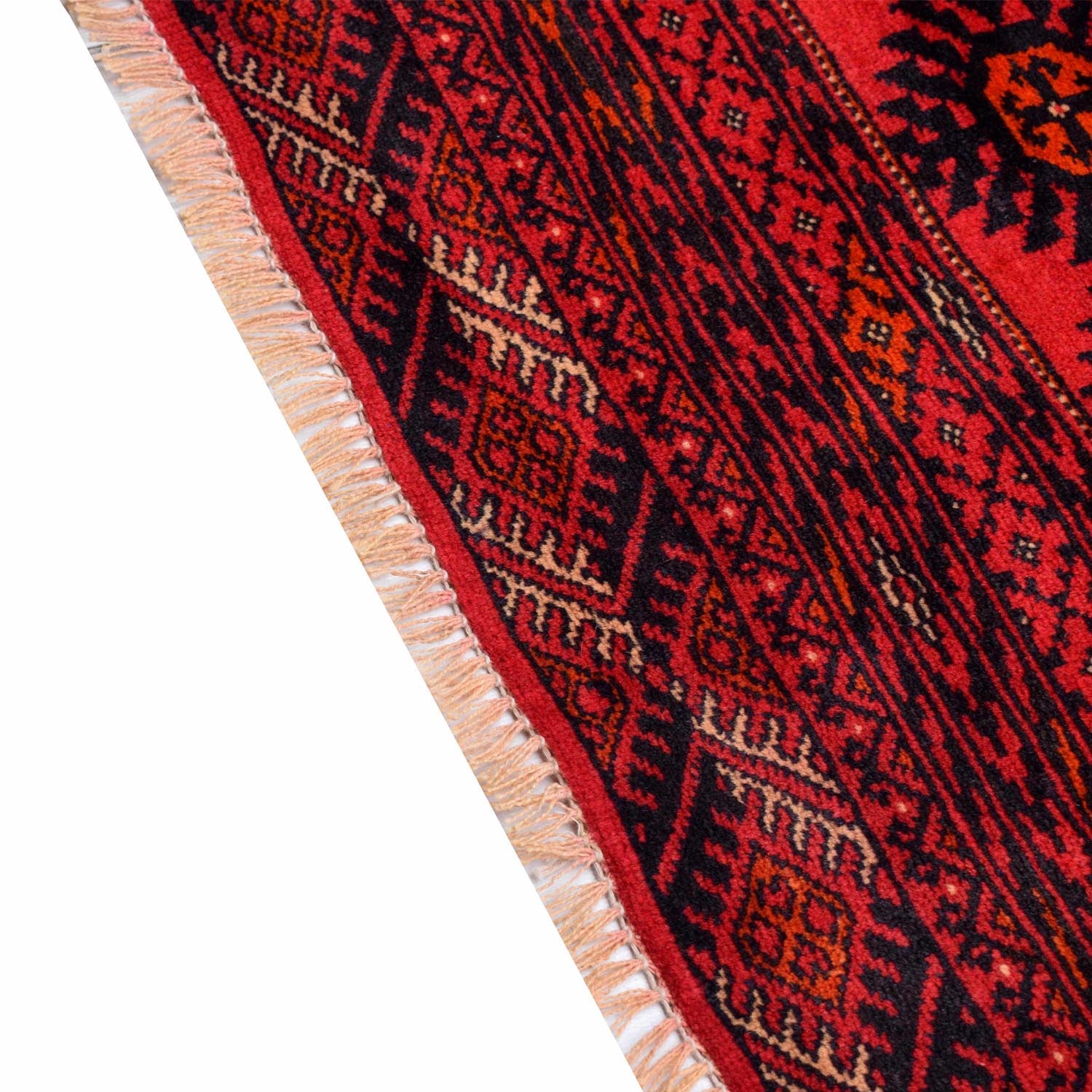 Bokhara Rug Handmade Vibrant Red Medallion 7x10 ft