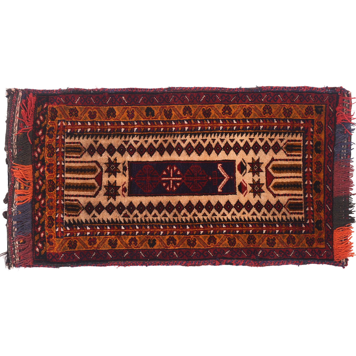 Balisht Area Rug Handmade Multi Geometric 2x4 ft