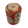 Vegetable Kilim Stool Cover Handmade Multi Geometric 1x1 ft