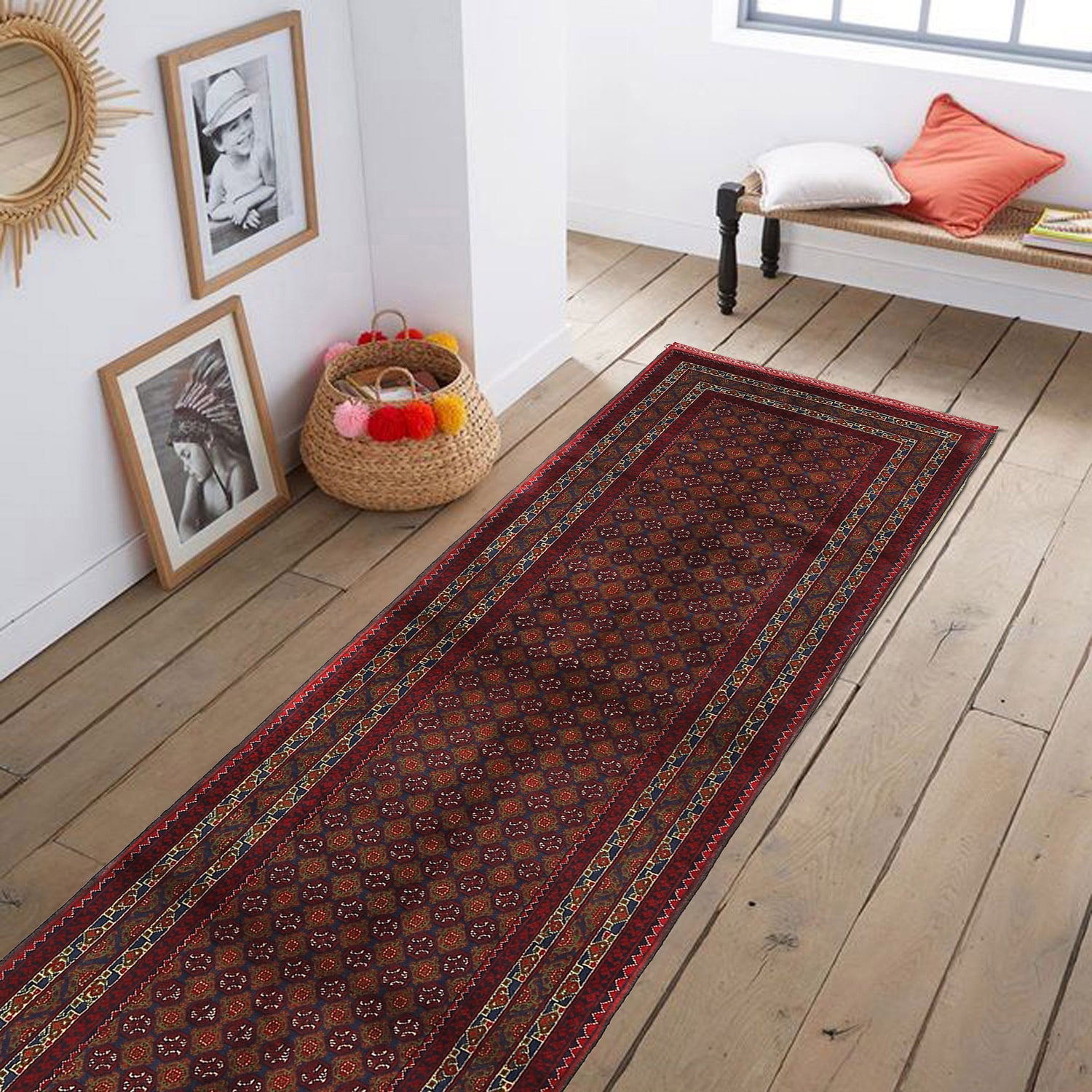 Khoja Roshnai Runner Handmade Multi Floral 10' Runner
