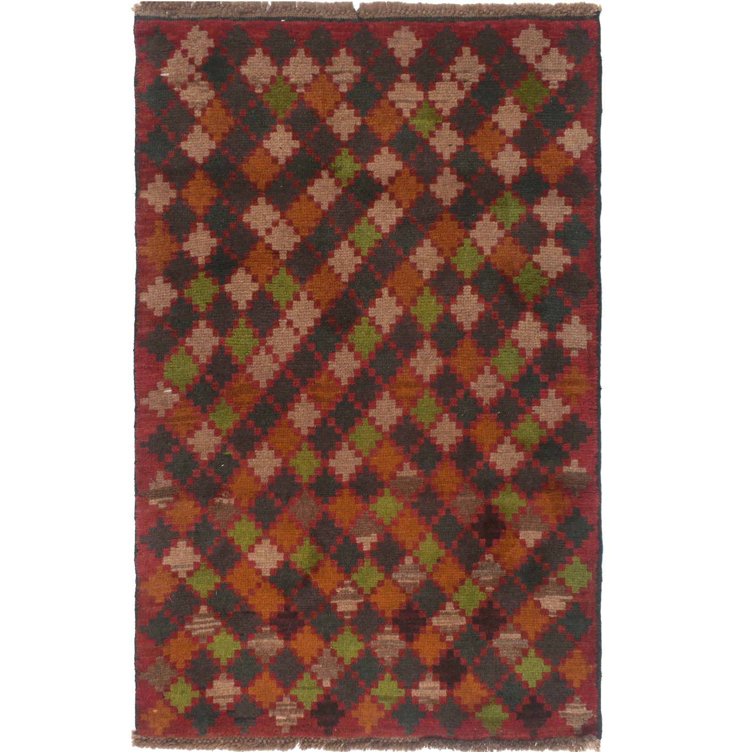 Baluchi Rug Handmade Multi Geometric 3x5 ft