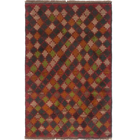 Baluchi Rug Handmade Multi Geometric 3x5 ft