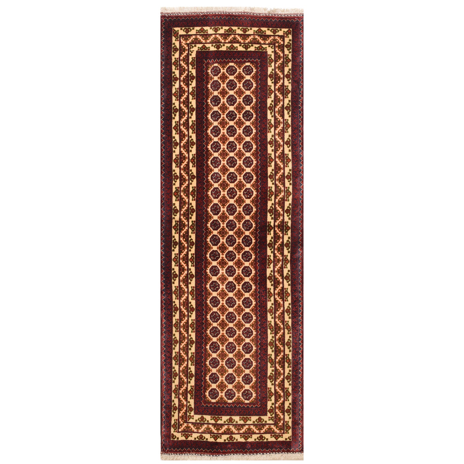 Khoja Roshnai Runner Rug Handmade Red Floral 6' Runner