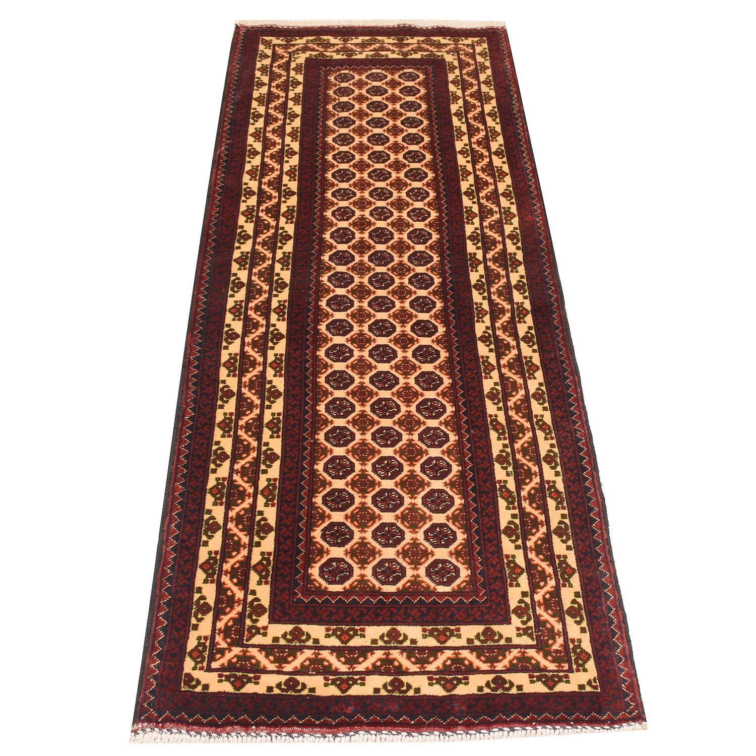 Khoja Roshnai Runner Rug Handmade Red Floral 6' Runner