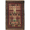 Baluchi Rug Handmade Beige Prayer Design 3x5 ft