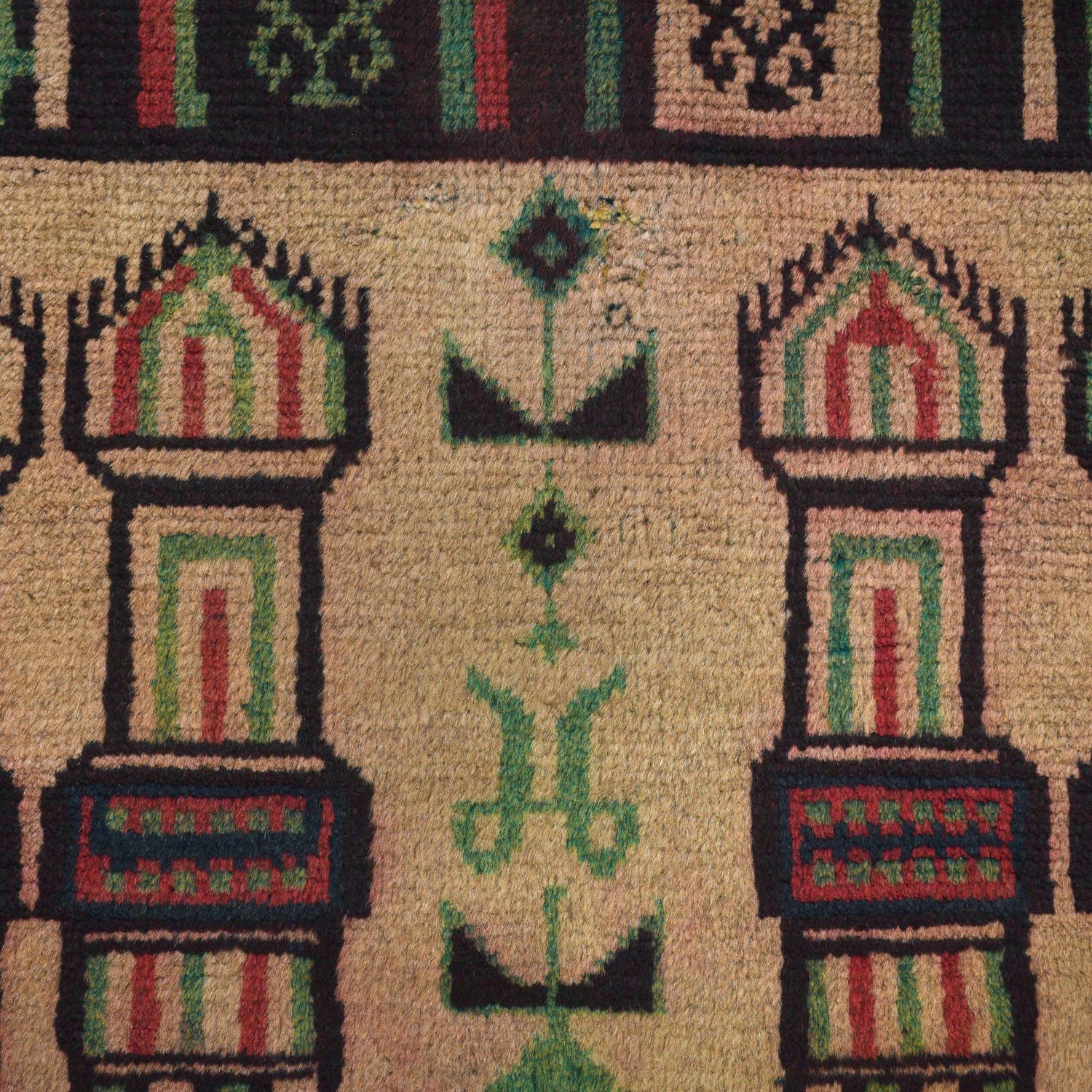 Baluchi Rug Handmade Beige Prayer Design 3x5 ft