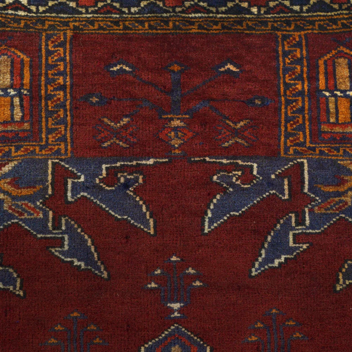 Baluchi Rug Handmade Red Prayer Design 2x4 ft