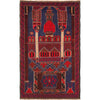 Baluchi Rug Handmade Multi Prayer Design 3x5 ft