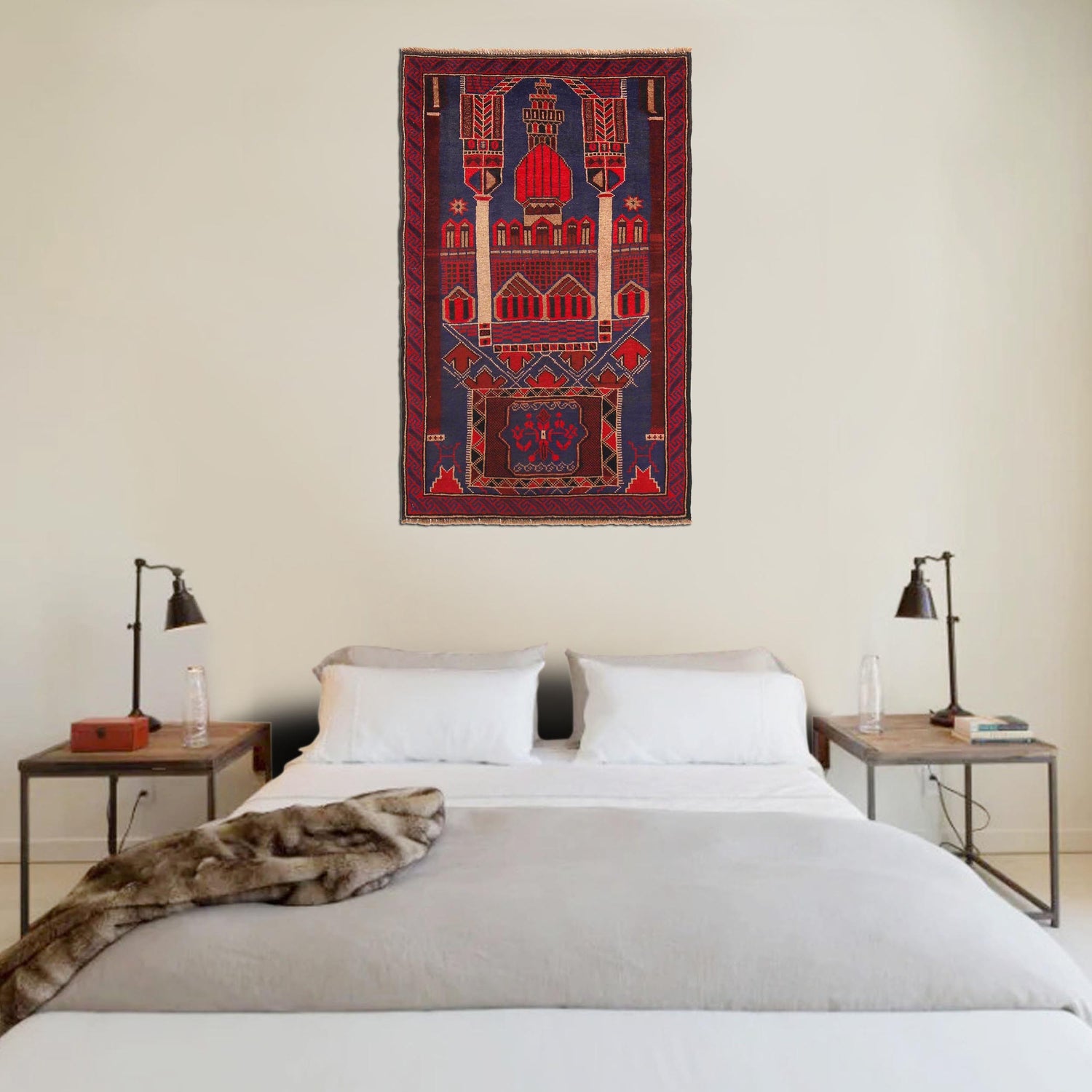 Baluchi Rug Handmade Multi Prayer Design 3x5 ft