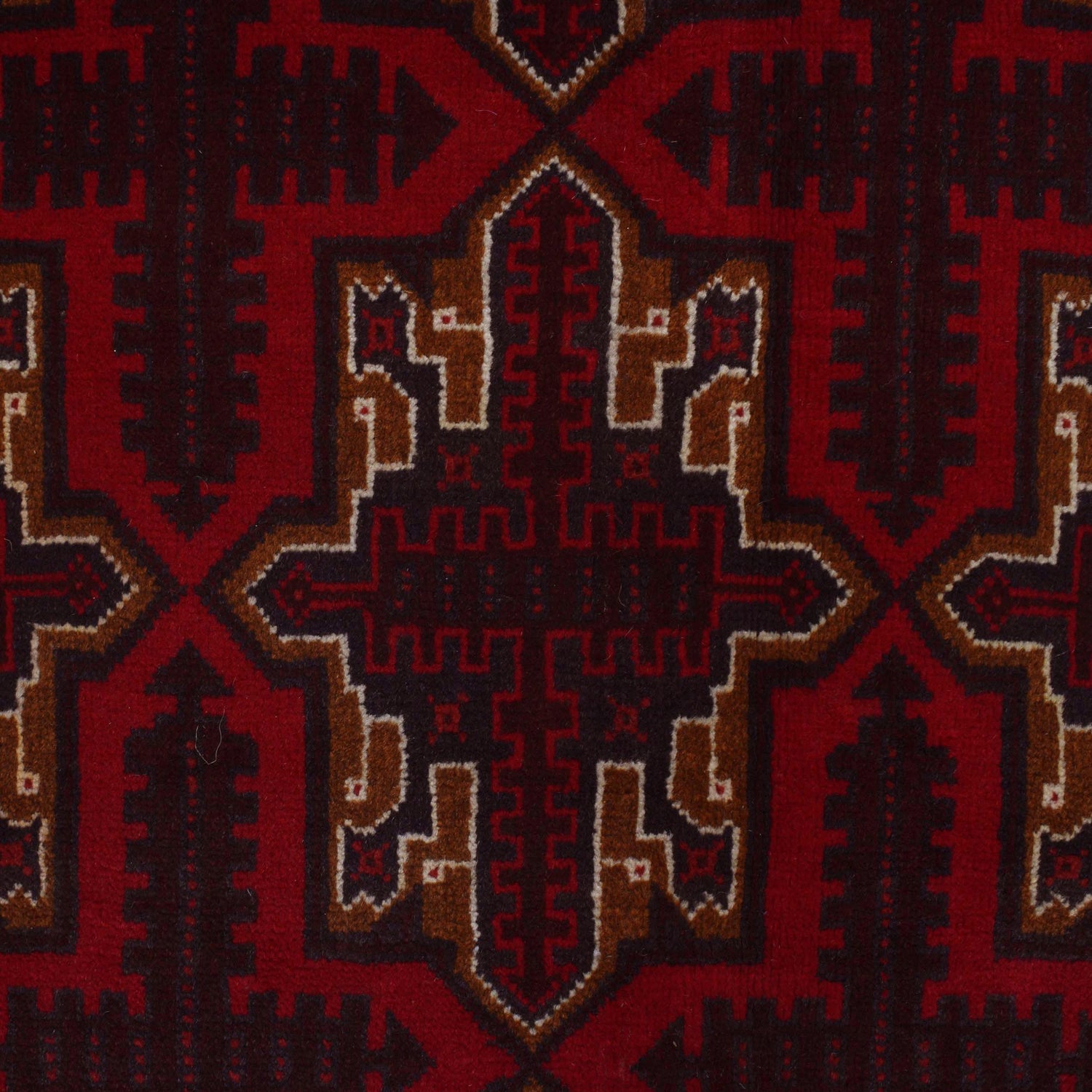 Baluchi Rug Handmade Deep Red Geometric 10x13 ft