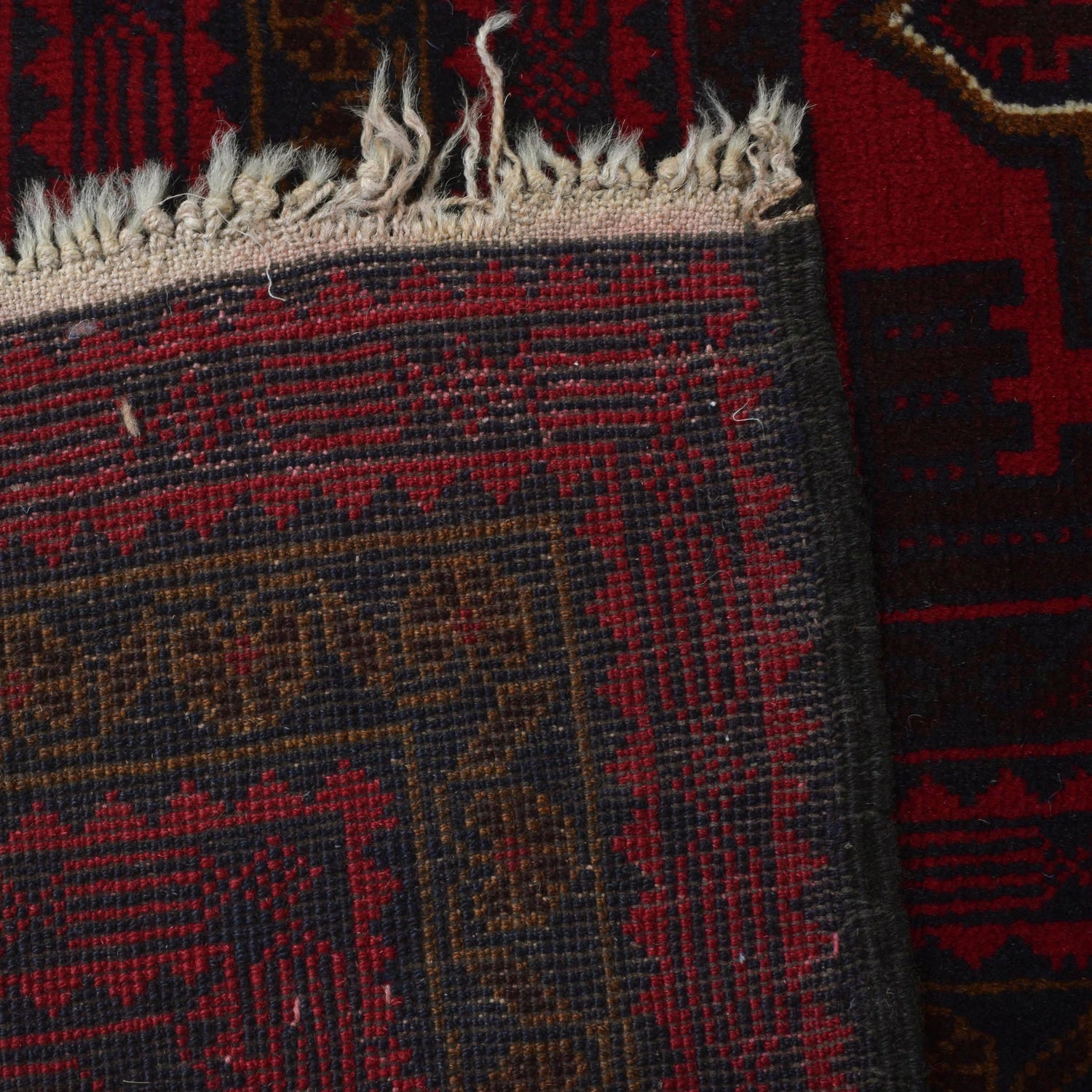 Baluchi Rug Handmade Deep Red Geometric 10x13 ft