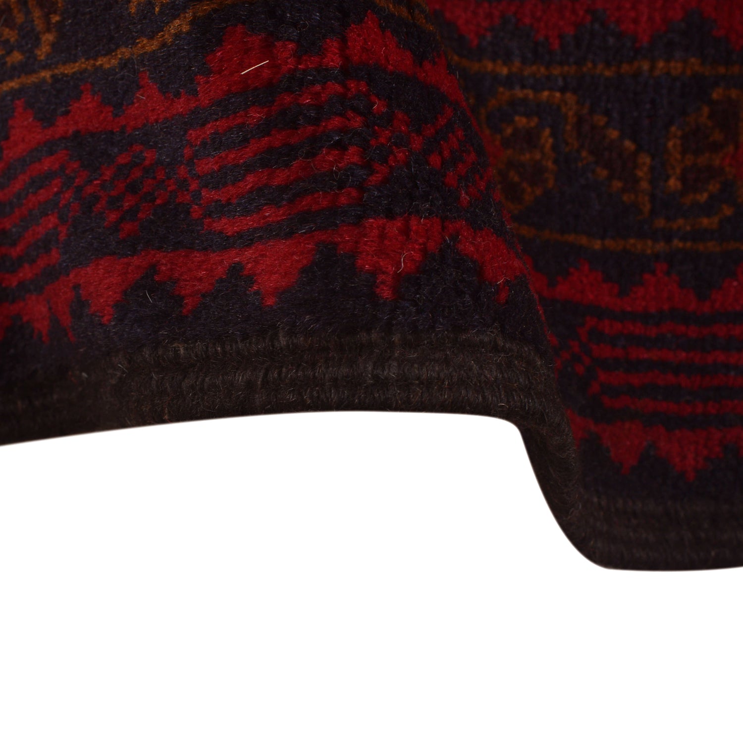 Baluchi Rug Handmade Deep Red Geometric 10x13 ft