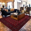 Baluchi Rug Handmade Deep Red Geometric 10x13 ft