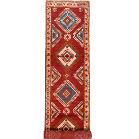 Baluchi Runner Rug Handmade Red 13' Runner