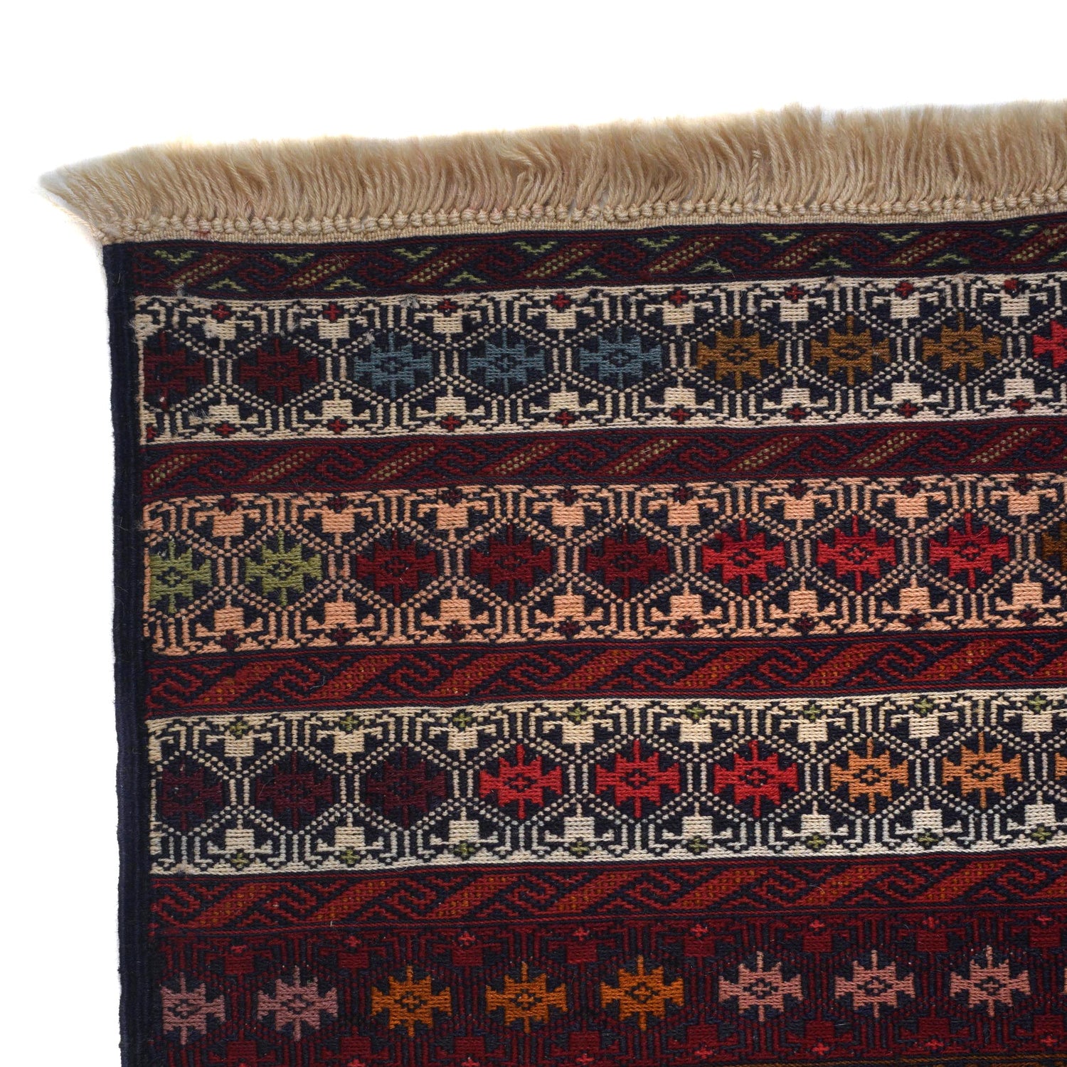 Maliki Kilim Area Rug Handmade Multi Geometric 4x6 ft