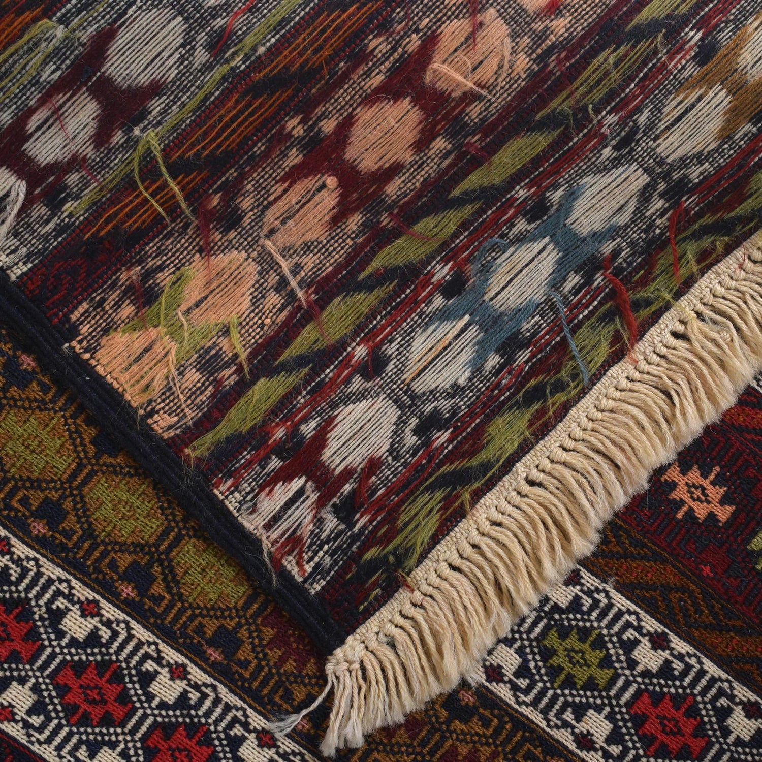 Maliki Kilim Area Rug Handmade Multi Geometric 4x6 ft