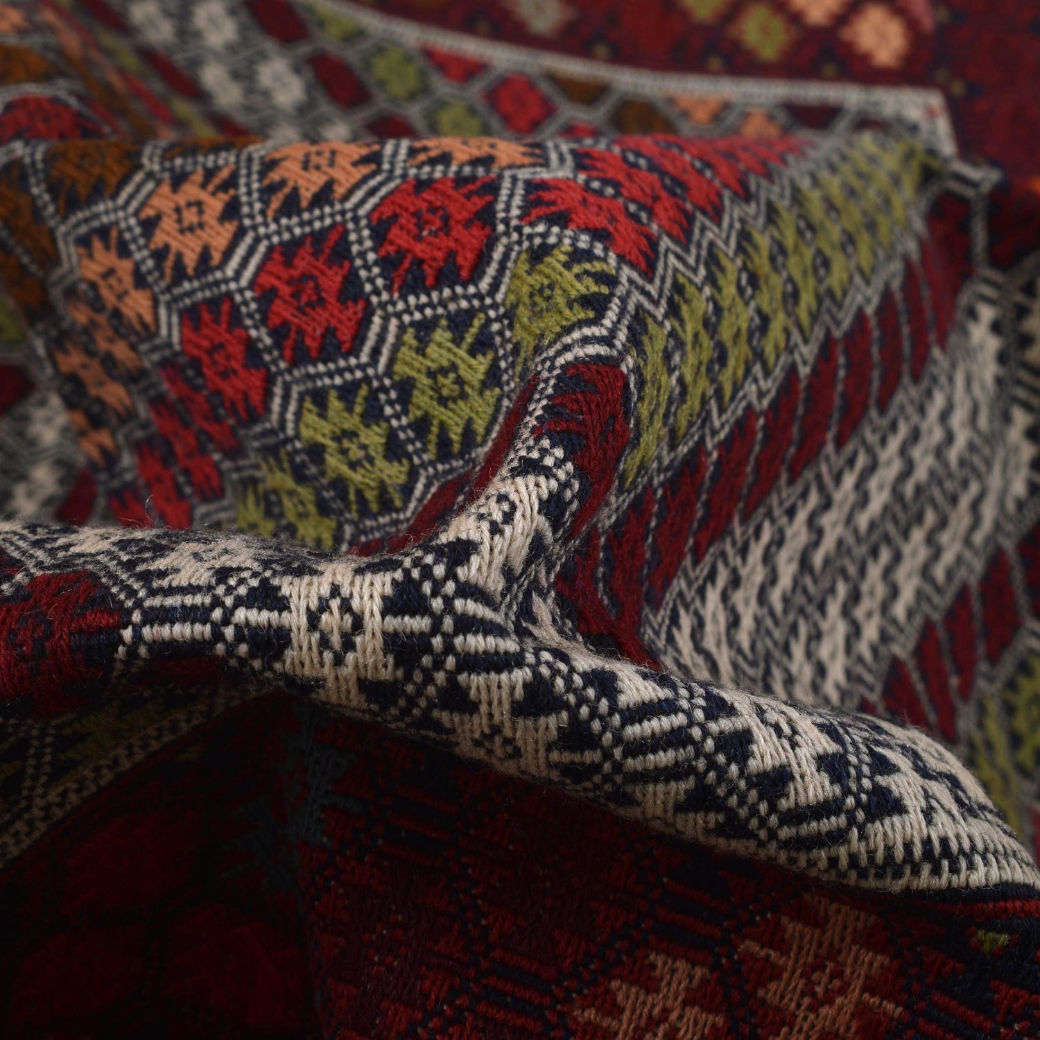 Maliki Kilim Area Rug Handmade Multi Geometric 4x6 ft