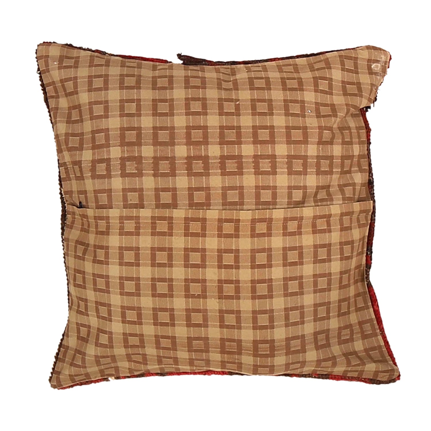 Cushion Cover Handmade Red Floral 1x1 ft