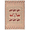 Soumak Kilim Area Rug Handmade White Pictorial 4x6 ft