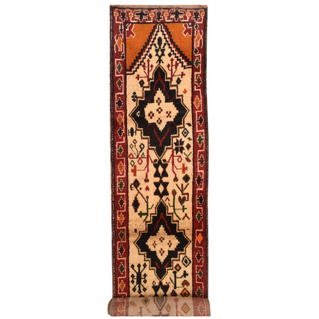 Baluchi Runner Rug Handmade Beige 13' Runner