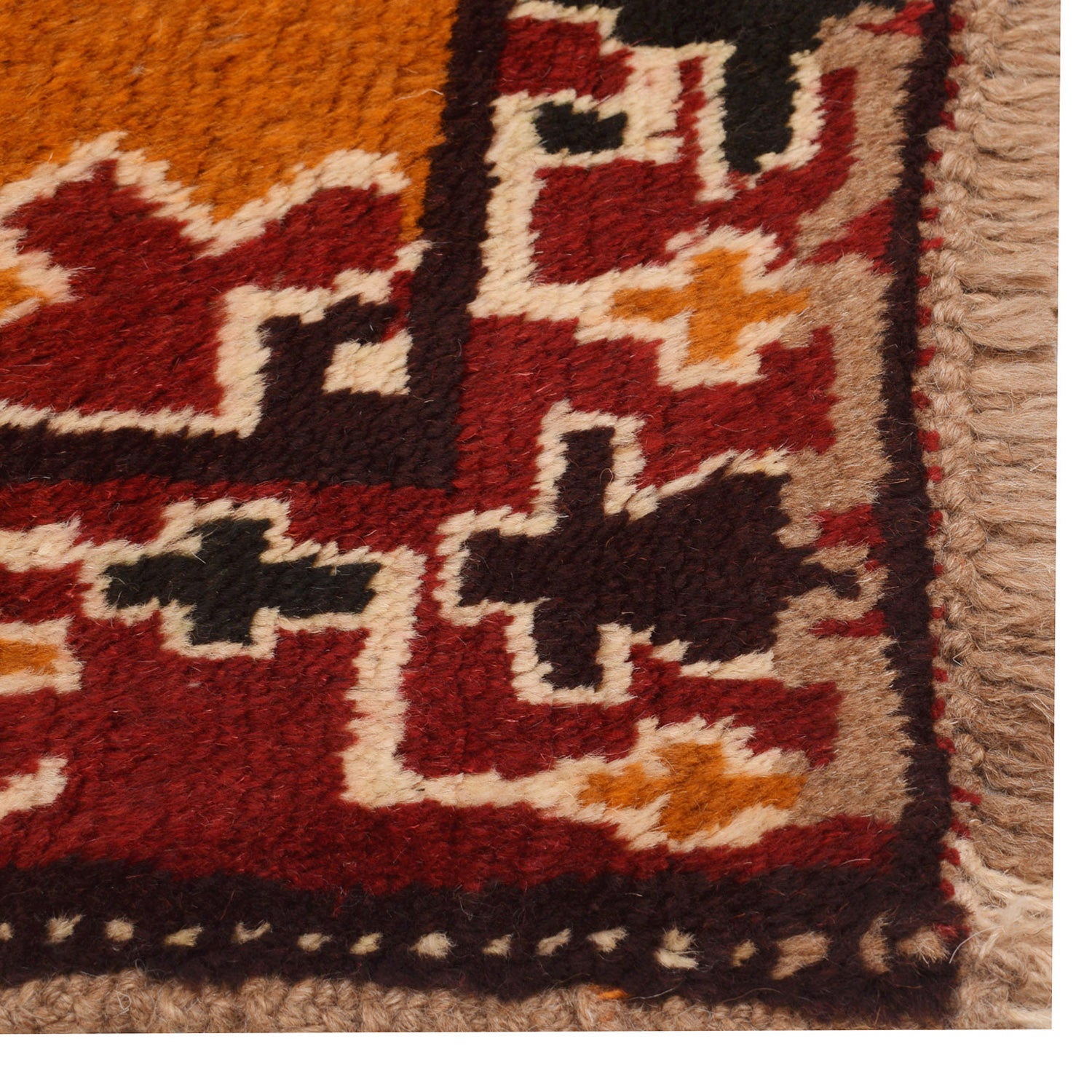 Baluchi Runner Rug Handmade Beige 13' Runner