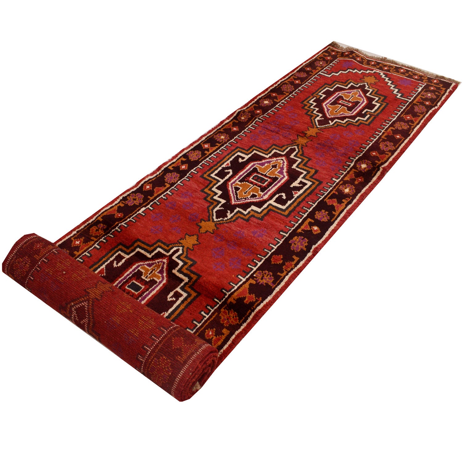 Baluchi Runner Rug Handmade Red 13' Runner