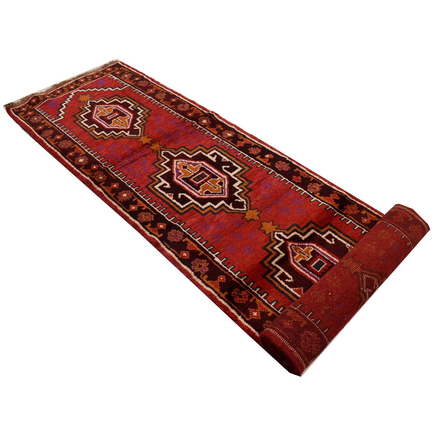 Baluchi Runner Rug Handmade Red 13' Runner