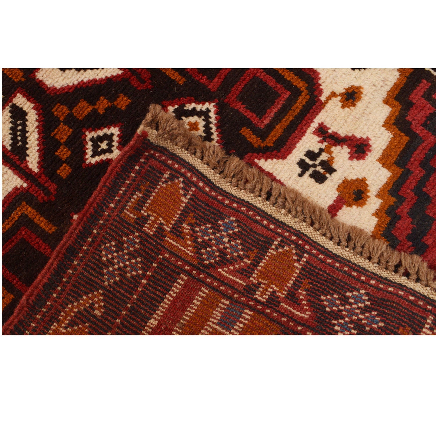 Baluchi Runner Rug Handmade Beige 12' Runner
