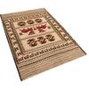 Soumak Kilim Area Rug Handmade White Pictorial 4x6 ft