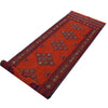 Laghari Area Rug Runner Handmade Red Geometric 10' Runner