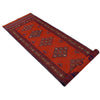 Laghari Area Rug Runner Handmade Red Geometric 10' Runner