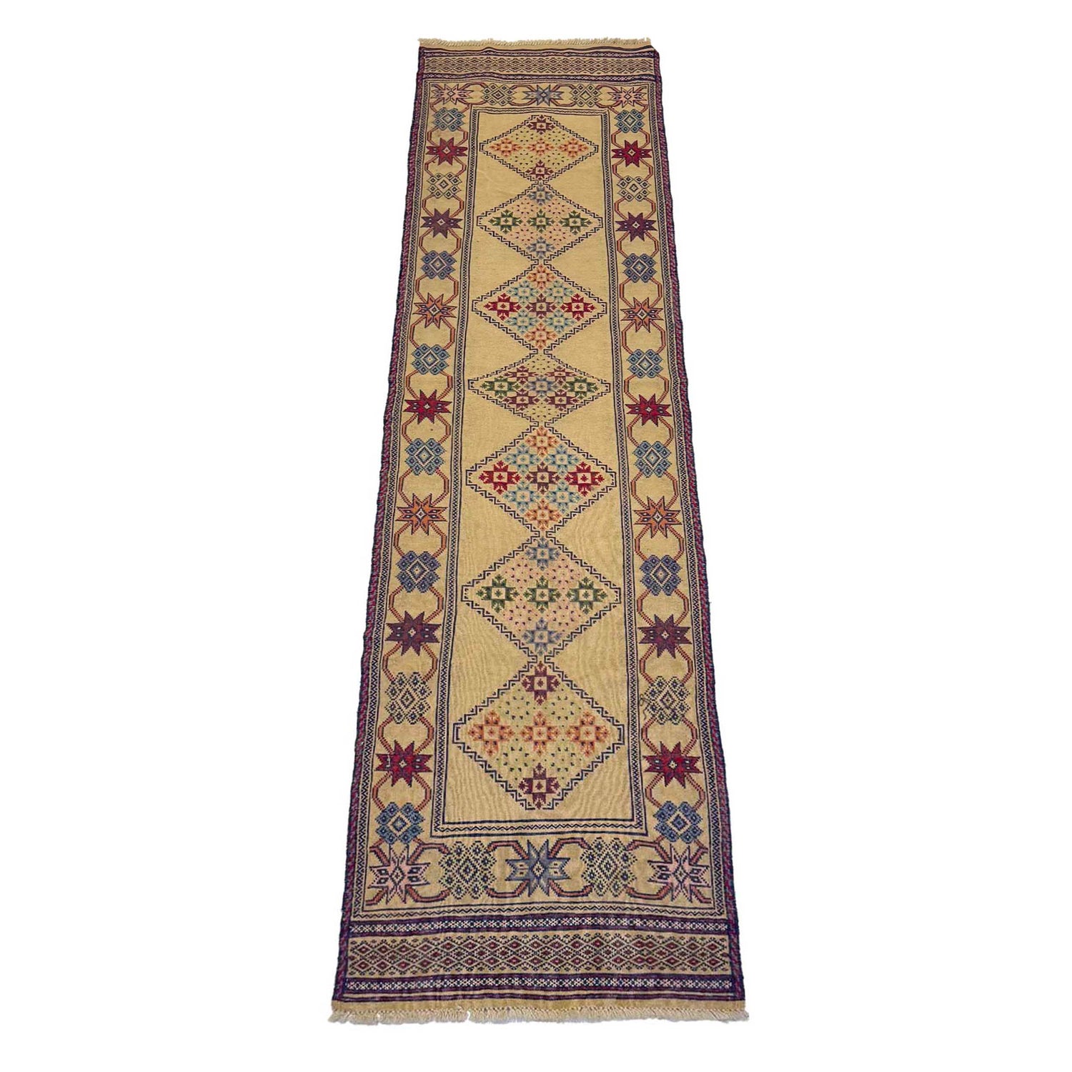 Laghari Runner Rug Handmade Brown Geometric 10' Runner