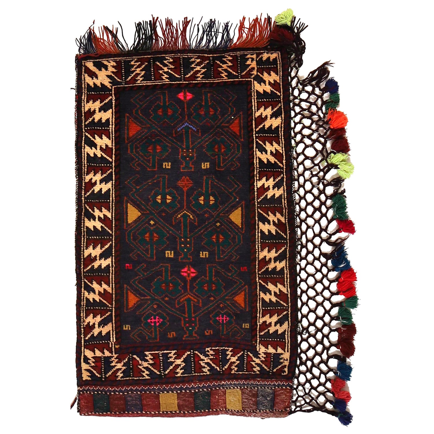 Balisht Area Rug Handmade Multi Geometric 2x4 ft