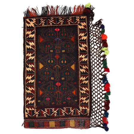 Balisht Area Rug Handmade Multi Geometric 2x4 ft