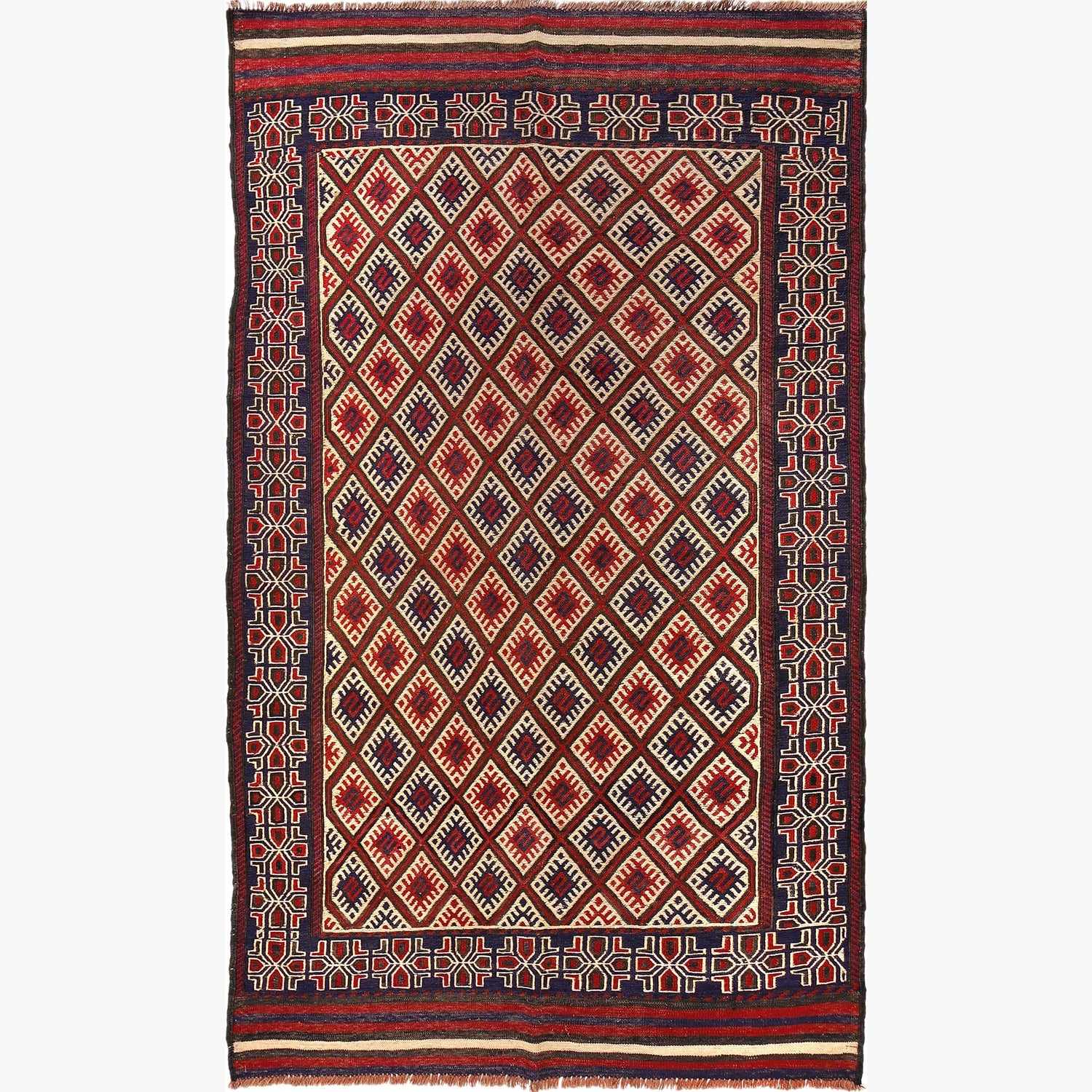 Saghari Kilim Area Rug Handmade Multi Floral 4x7 ft