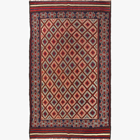 Saghari Kilim Area Rug Handmade Multi Floral 4x7 ft