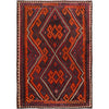 Maimana Kilim Area Rug Handmade Red Floral 9x12 ft