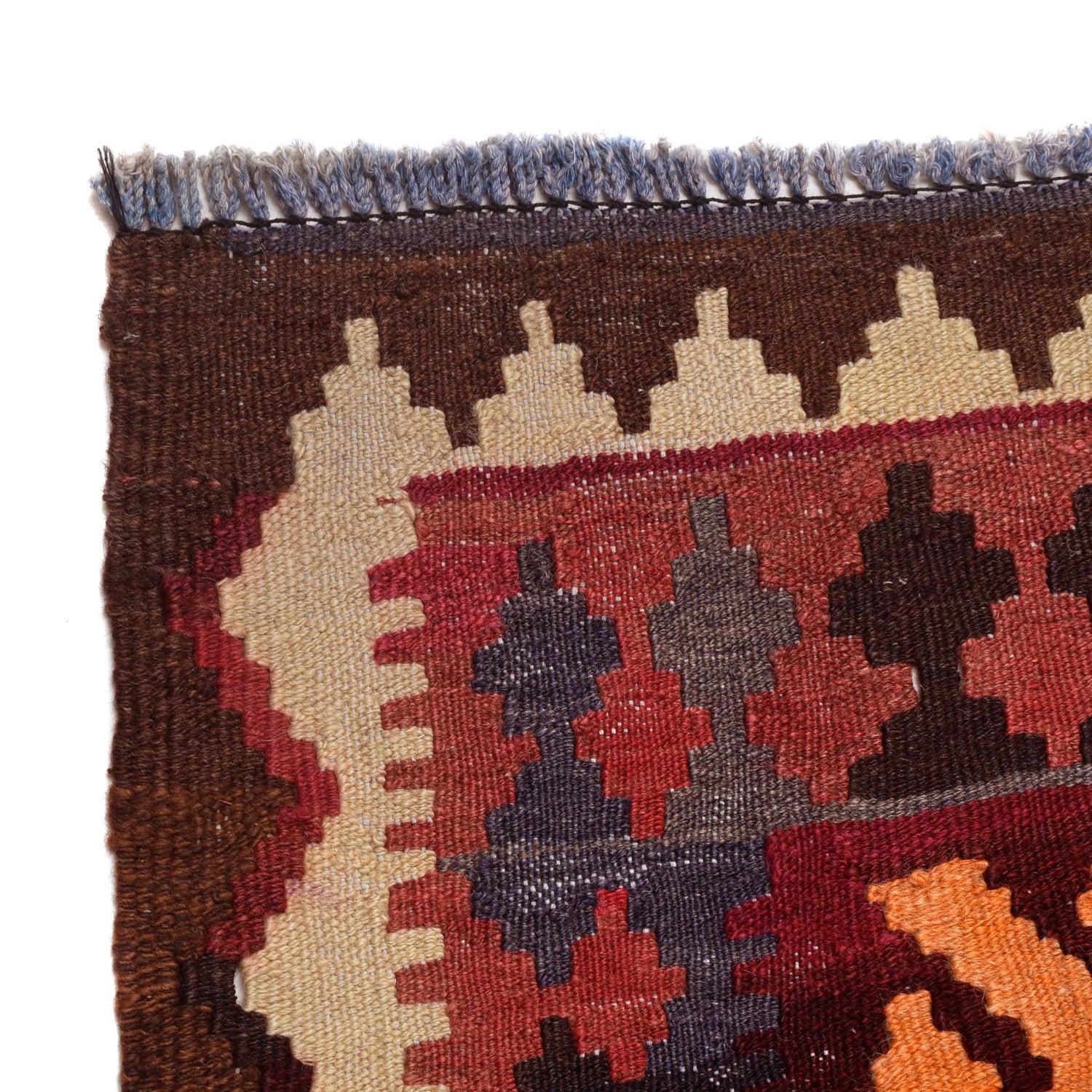 Maimana Kilim Area Rug Handmade Red Floral 9x12 ft