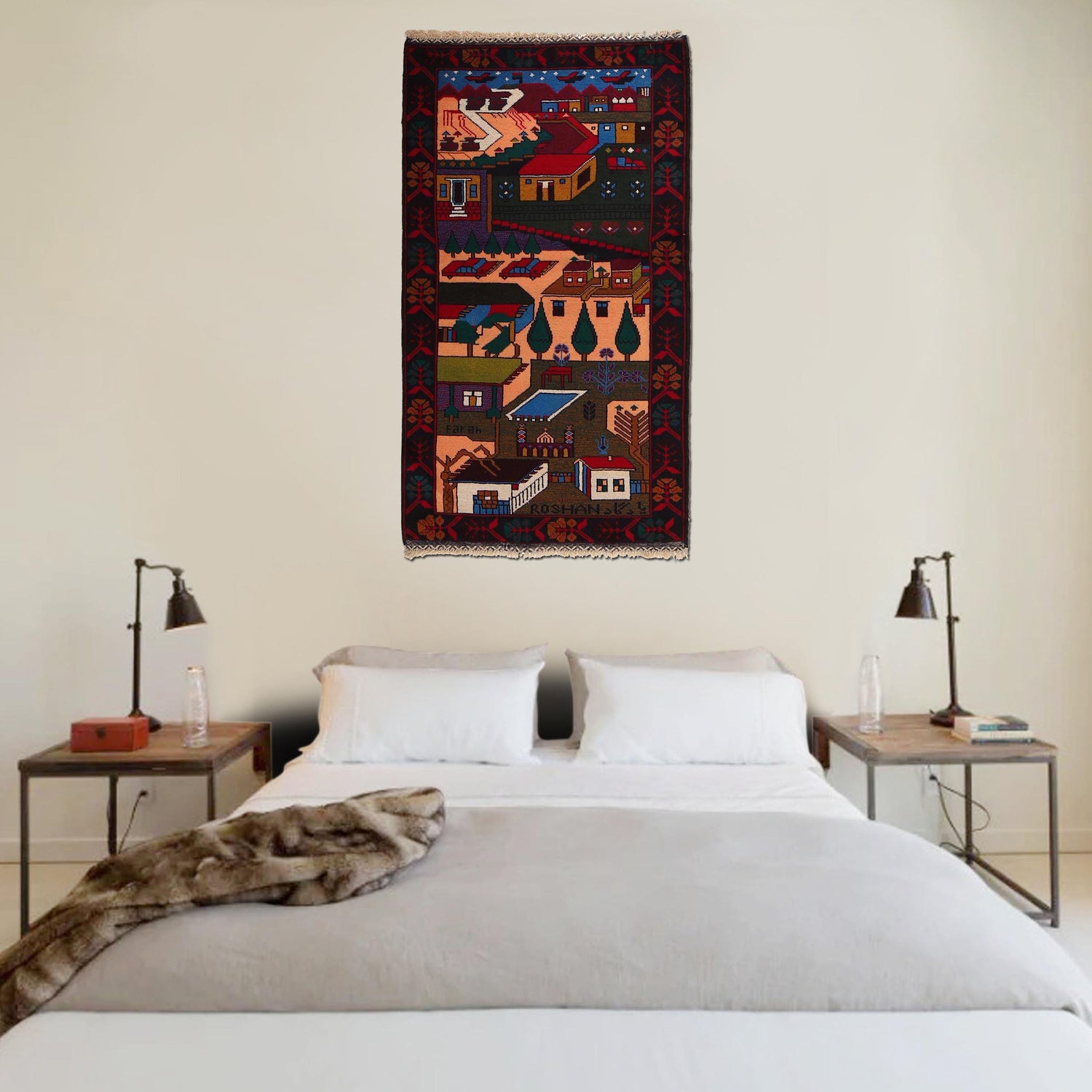 Pictorial Rug Handmade Multi Design