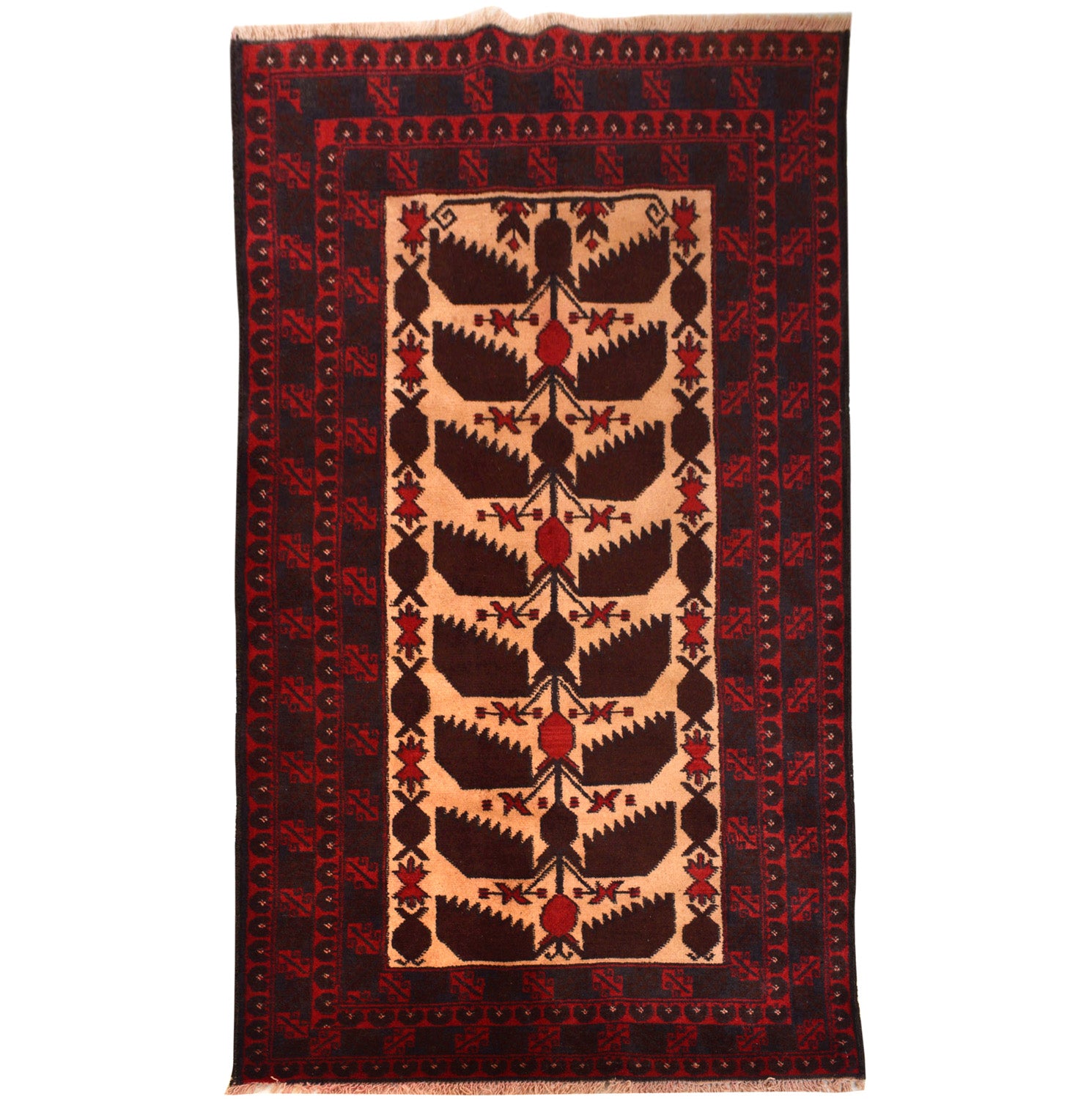 Baluchi Rug Handmade Multi Geometric 3x5 ft