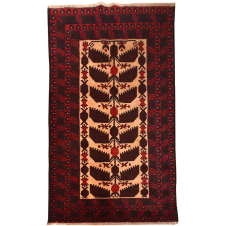Baluchi Rug Handmade Multi Geometric 3x5 ft