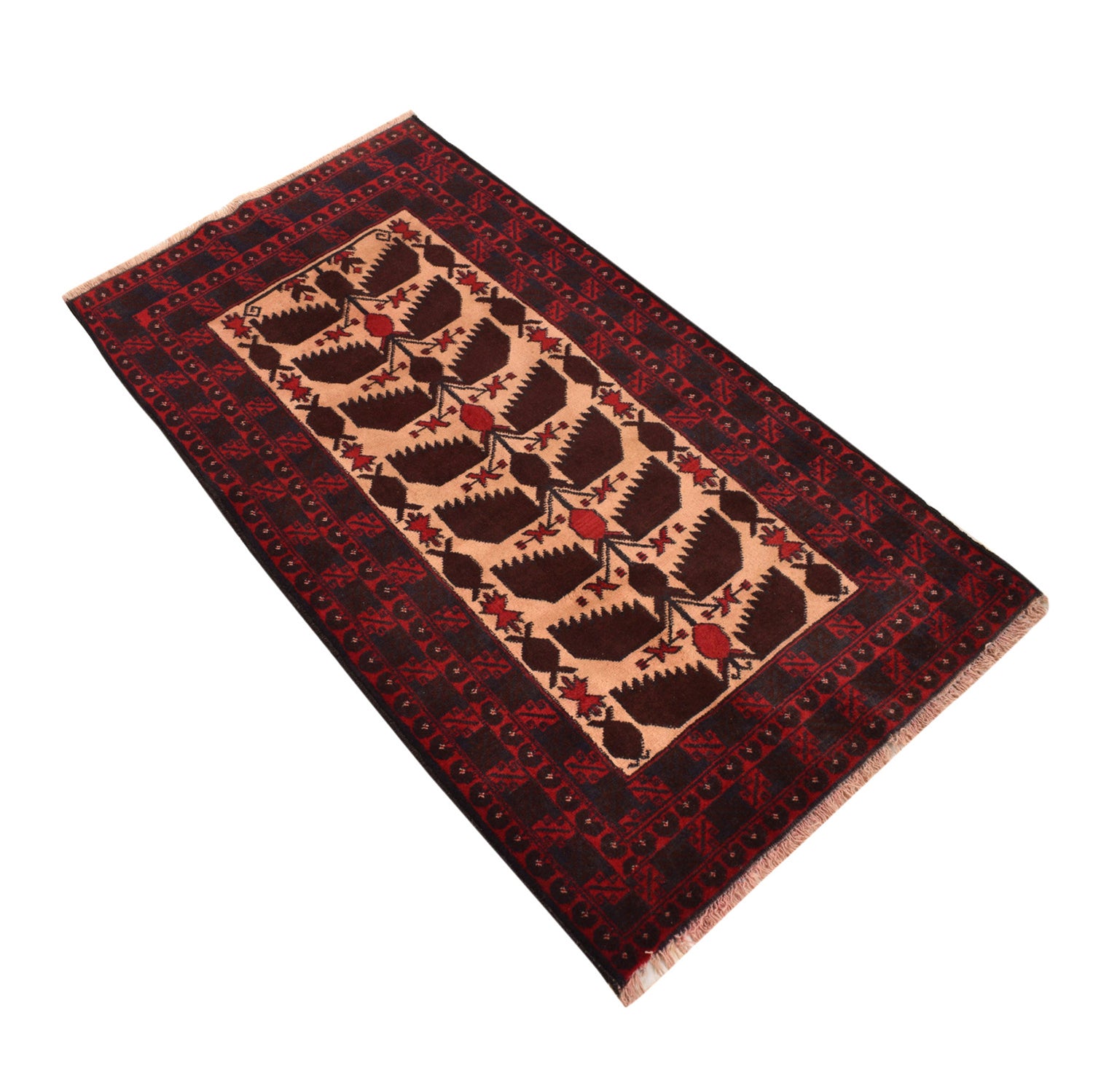 Baluchi Rug Handmade Multi Geometric 3x5 ft