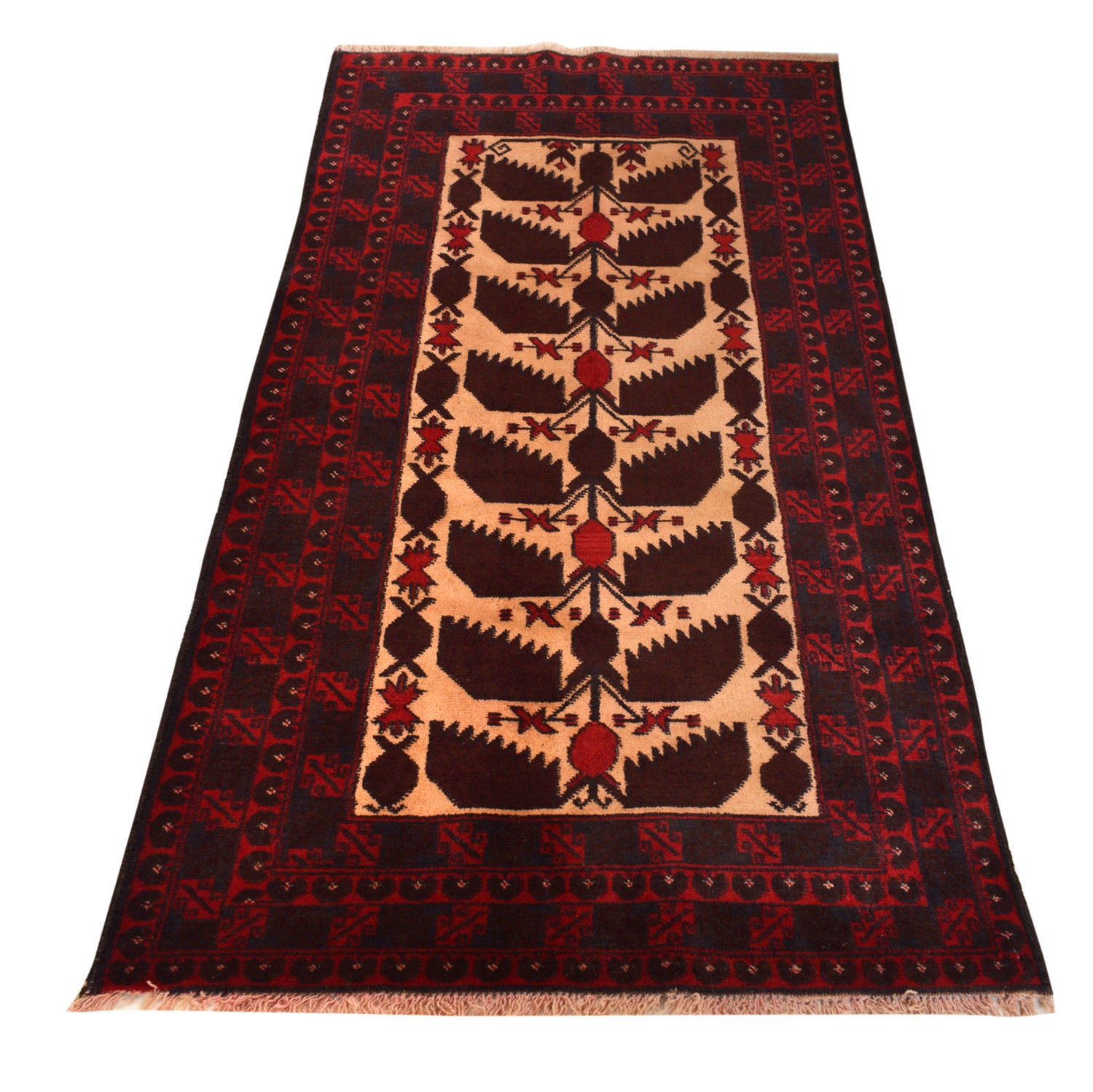 Baluchi Rug Handmade Multi Geometric 3x5 ft
