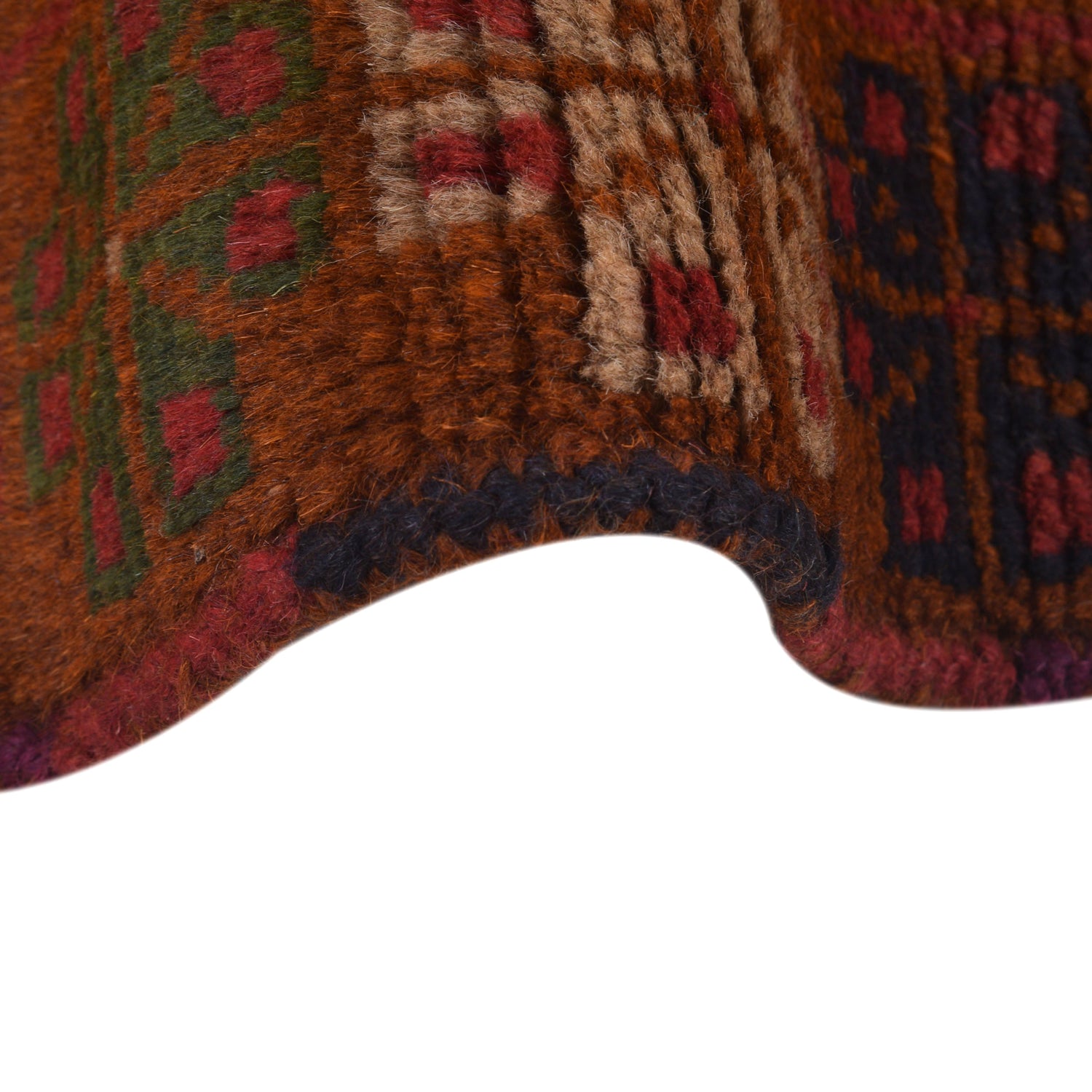 Kohistani Area Rug Handmade Rich Burnt Orange Geometric 5x8