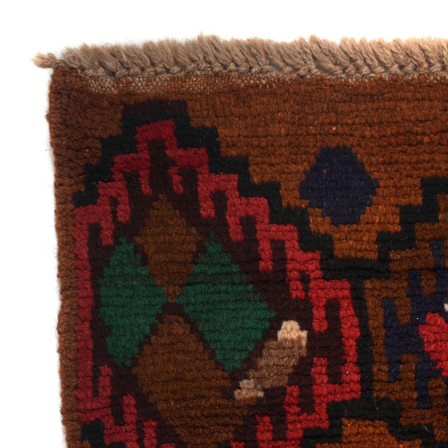 Kohistani Area Rug Handmade Warm Brown Geometric 5x8 ft