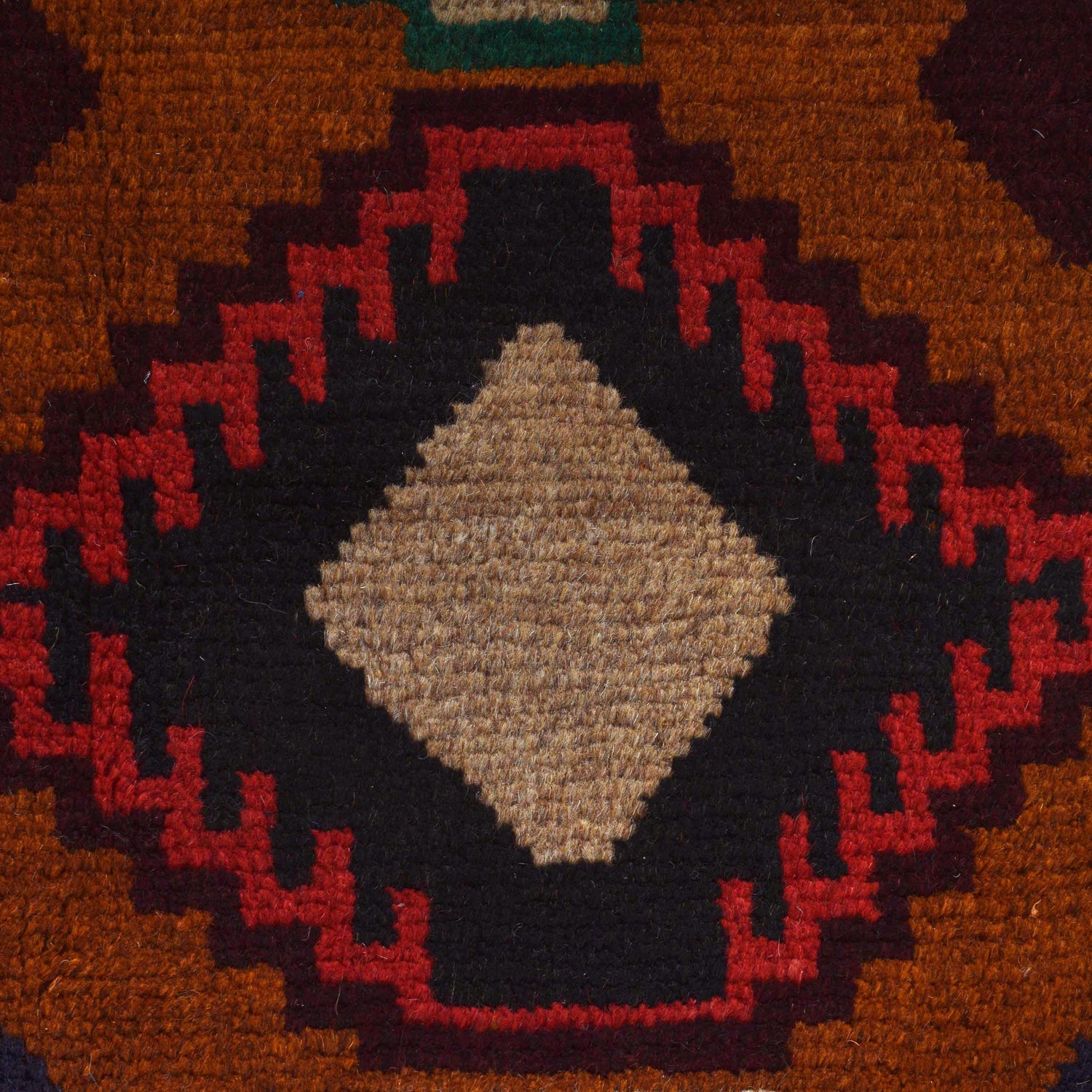 Kohistani Area Rug Handmade Warm Brown Geometric 5x8 ft