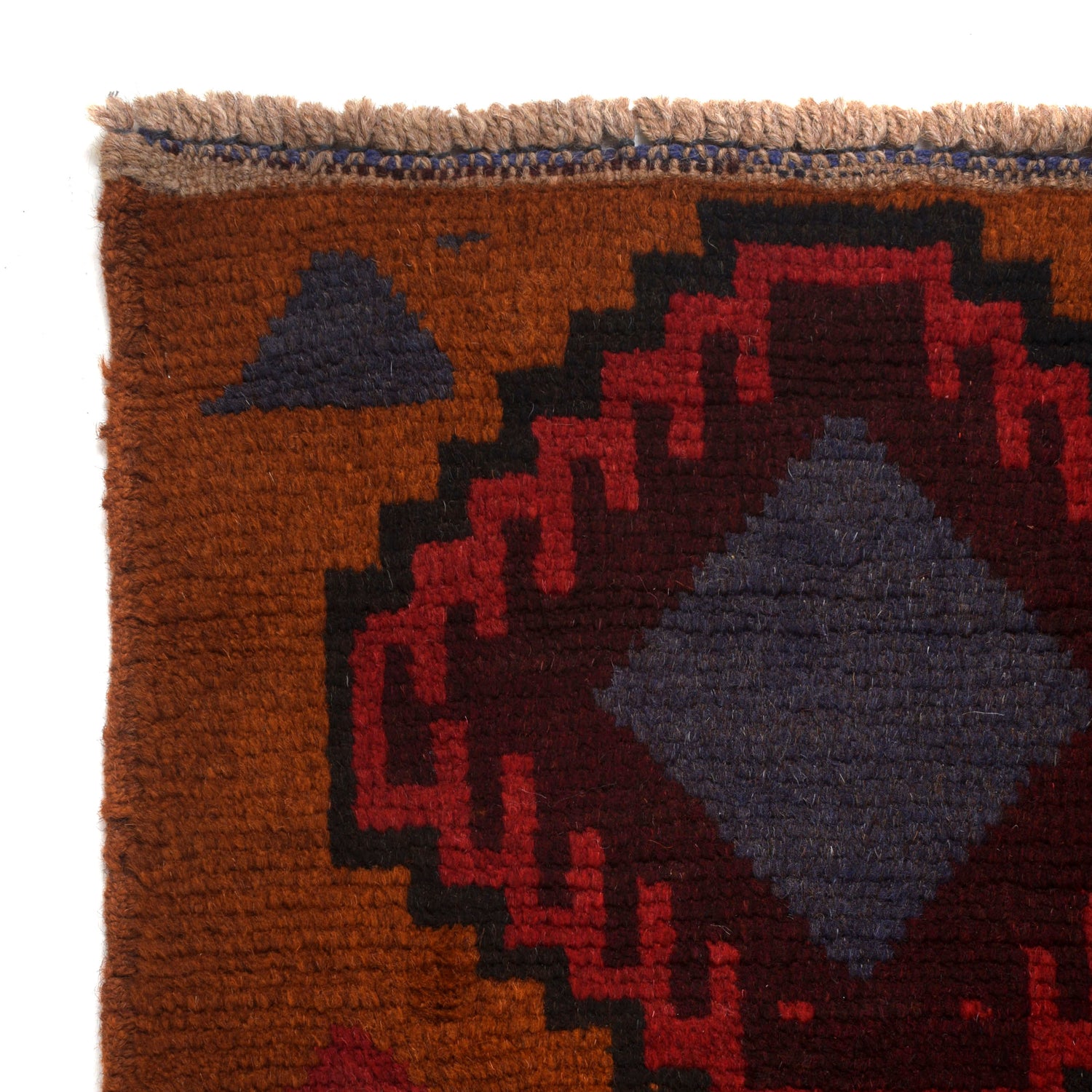 Kohistani Area Rug Handmade Warm Brown Geometric 5x8 ft